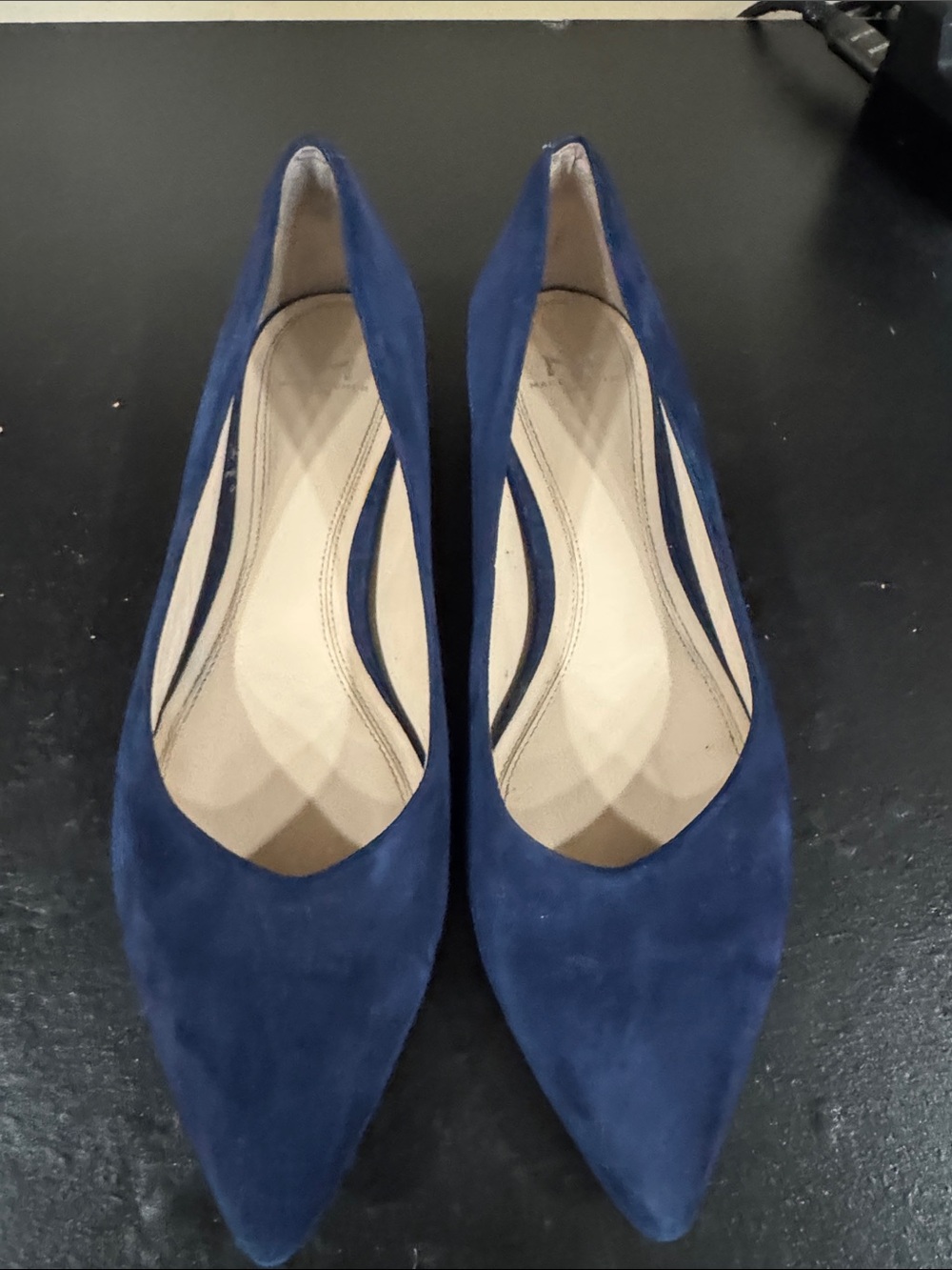 Marc Fisher Navy Suede Pointed Toe Flats